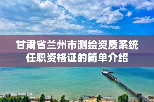 甘肃省兰州市测绘资质系统任职资格证的简单介绍