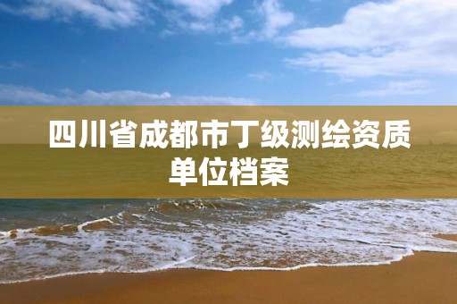 四川省成都市丁级测绘资质单位档案