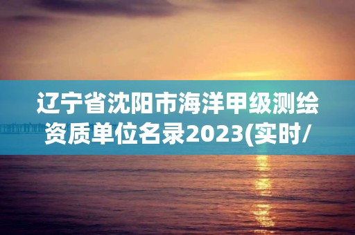 辽宁省沈阳市海洋甲级测绘资质单位名录2023(实时/更新中)