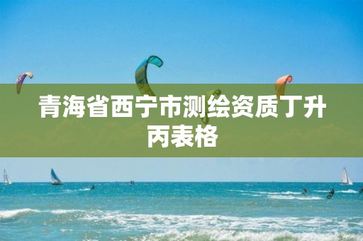 青海省西宁市测绘资质丁升丙表格