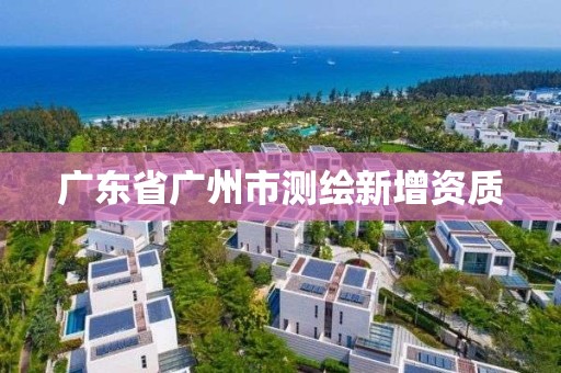 广东省广州市测绘新增资质