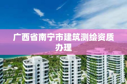 广西省南宁市建筑测绘资质办理