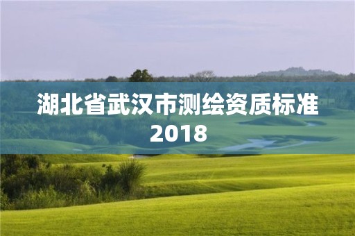 湖北省武汉市测绘资质标准2018