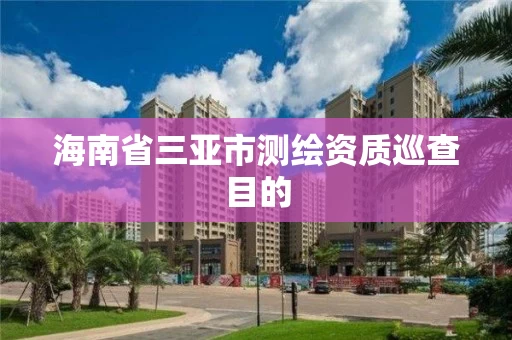 海南省三亚市测绘资质巡查目的 海南省三亚市测绘资质巡查目的