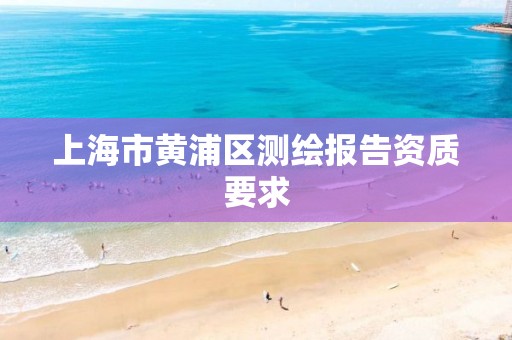 上海市黄浦区测绘报告资质要求