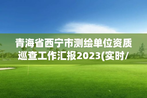 青海省西宁市测绘单位资质巡查工作汇报2023(实时/更新中)