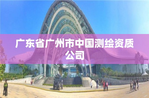 广东省广州市中国测绘资质公司