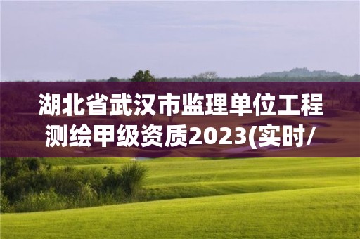 湖北省武汉市监理单位工程测绘甲级资质2023(实时/更新中)