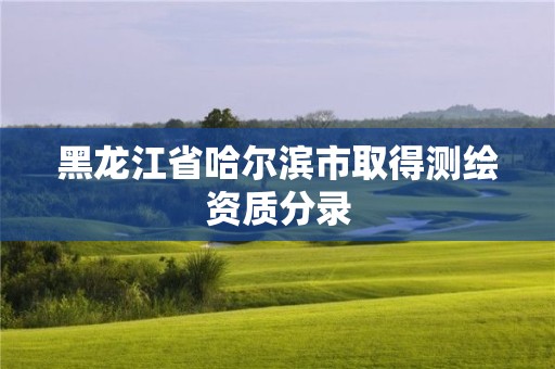 黑龙江省哈尔滨市取得测绘资质分录