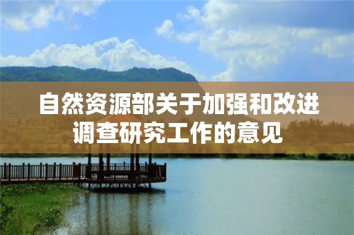 自然资源部关于加强和改进调查研究工作的意见 自然资源部关于加强和改进调查研究工作的意见
