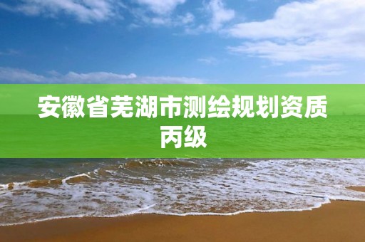 安徽省芜湖市测绘规划资质丙级