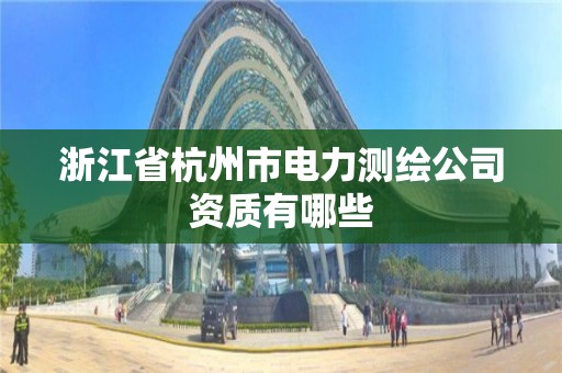 浙江省杭州市电力测绘公司资质有哪些