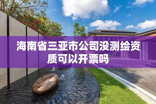 海南省三亚市公司没测绘资质可以开票吗