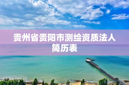 贵州省贵阳市测绘资质法人简历表