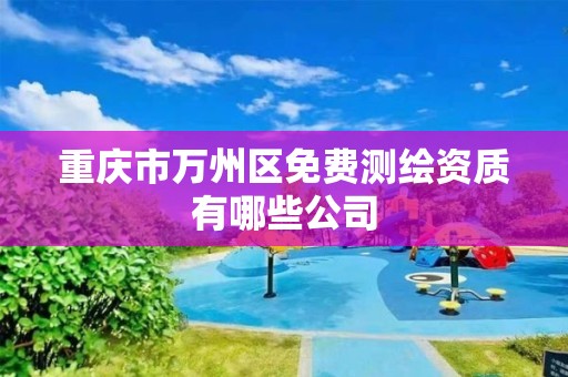 重庆市万州区免费测绘资质有哪些公司