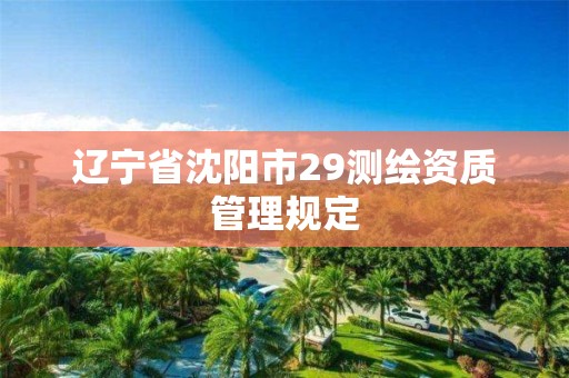 辽宁省沈阳市29测绘资质管理规定