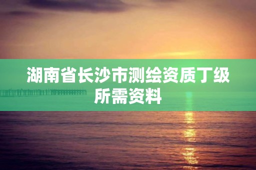 湖南省长沙市测绘资质丁级所需资料