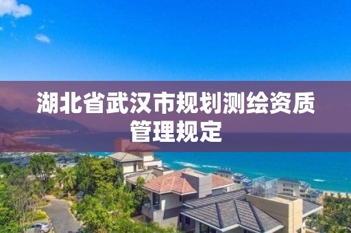 湖北省武汉市规划测绘资质管理规定