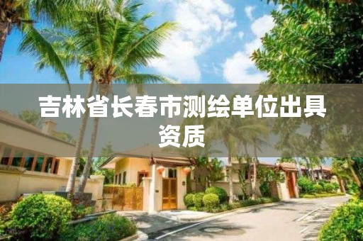 吉林省长春市测绘单位出具资质