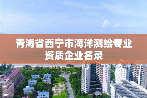 青海省西宁市海洋测绘专业资质企业名录