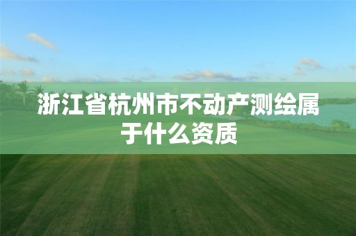 浙江省杭州市不动产测绘属于什么资质