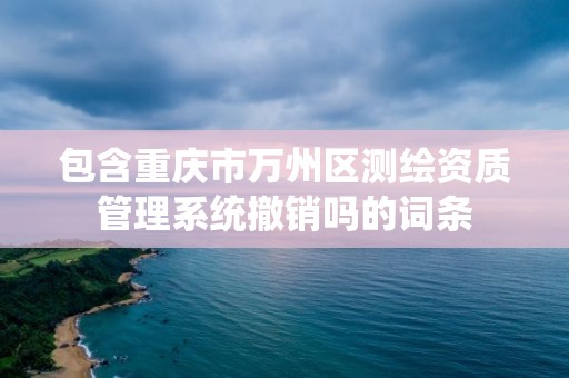 包含重庆市万州区测绘资质管理系统撤销吗的词条