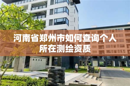 河南省郑州市如何查询个人所在测绘资质