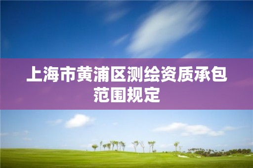 上海市黄浦区测绘资质承包范围规定