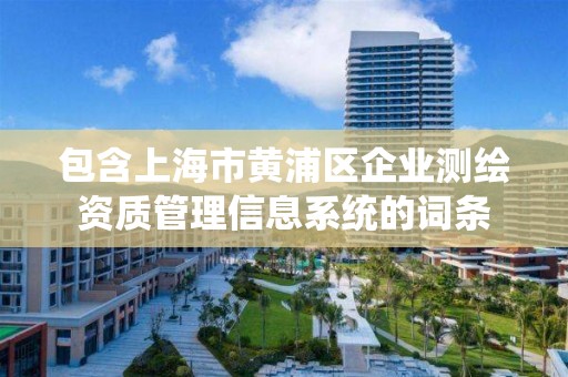 包含上海市黄浦区企业测绘资质管理信息系统的词条