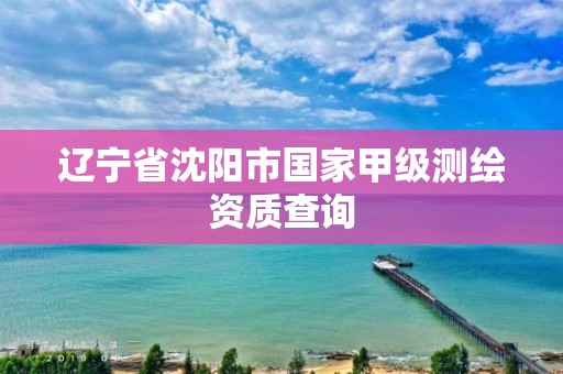 辽宁省沈阳市国家甲级测绘资质查询