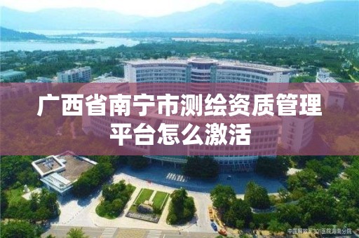 广西省南宁市测绘资质管理平台怎么激活