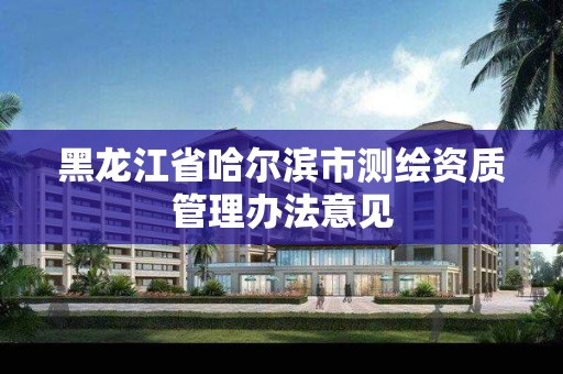 黑龙江省哈尔滨市测绘资质管理办法意见