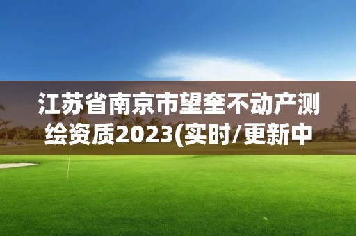 江苏省南京市望奎不动产测绘资质2023(实时/更新中)