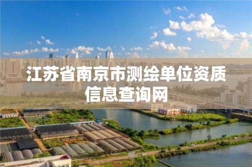 江苏省南京市测绘单位资质信息查询网