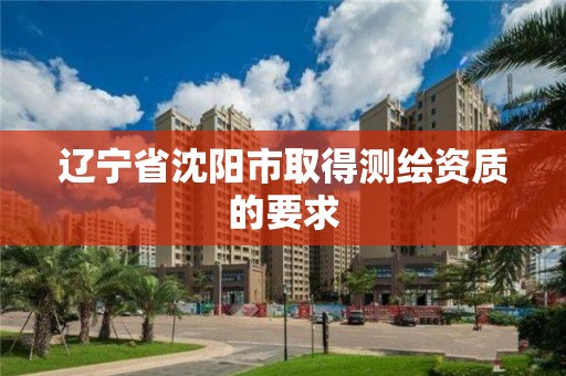 辽宁省沈阳市取得测绘资质的要求