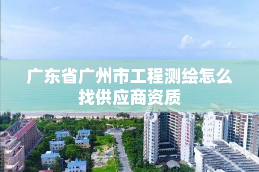 广东省广州市工程测绘怎么找供应商资质