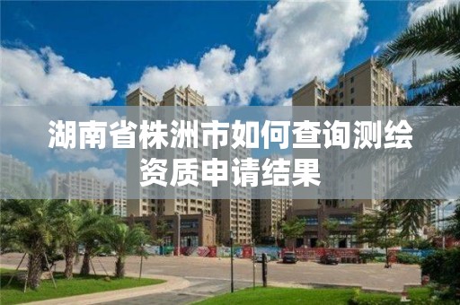 湖南省株洲市如何查询测绘资质申请结果