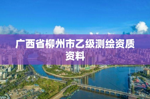 广西省柳州市乙级测绘资质资料