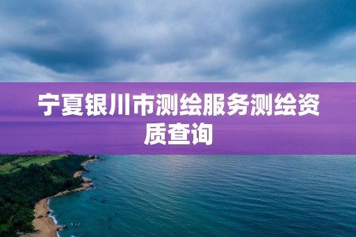 宁夏银川市测绘服务测绘资质查询