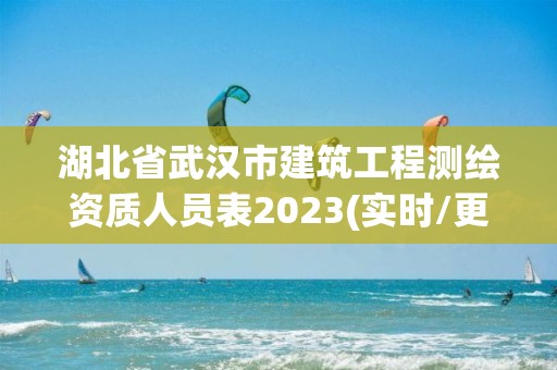 湖北省武汉市建筑工程测绘资质人员表2023(实时/更新中)