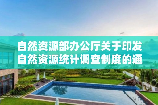 自然资源部办公厅关于印发自然资源统计调查制度的通知