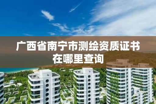 广西省南宁市测绘资质证书在哪里查询