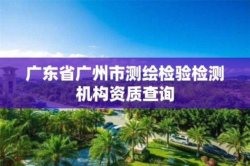 广东省广州市测绘检验检测机构资质查询