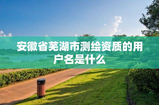 安徽省芜湖市测绘资质的用户名是什么