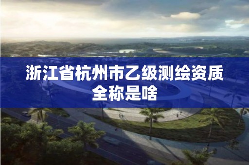 浙江省杭州市乙级测绘资质全称是啥