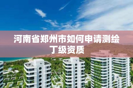 河南省郑州市如何申请测绘丁级资质