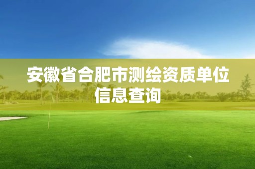 安徽省合肥市测绘资质单位信息查询