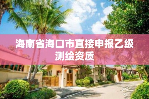 海南省海口市直接申报乙级测绘资质