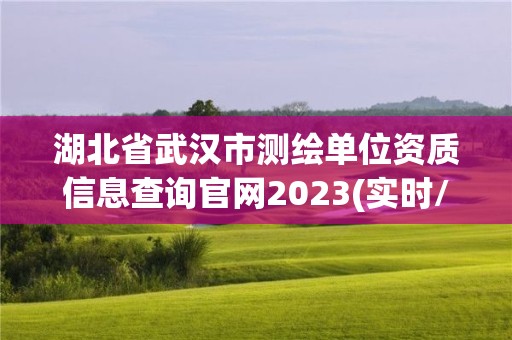 湖北省武汉市测绘单位资质信息查询官网2023(实时/更新中)