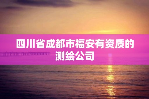 四川省成都市福安有资质的测绘公司